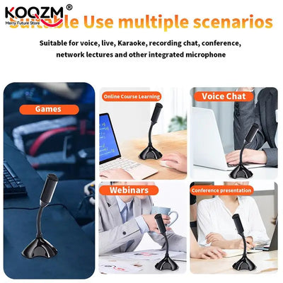 3.5mm USB Microphone For Laptop Computers Noise Reduction Studio Singing Gaming Streaming Mikrofon Stand Mic With Holder Desktop