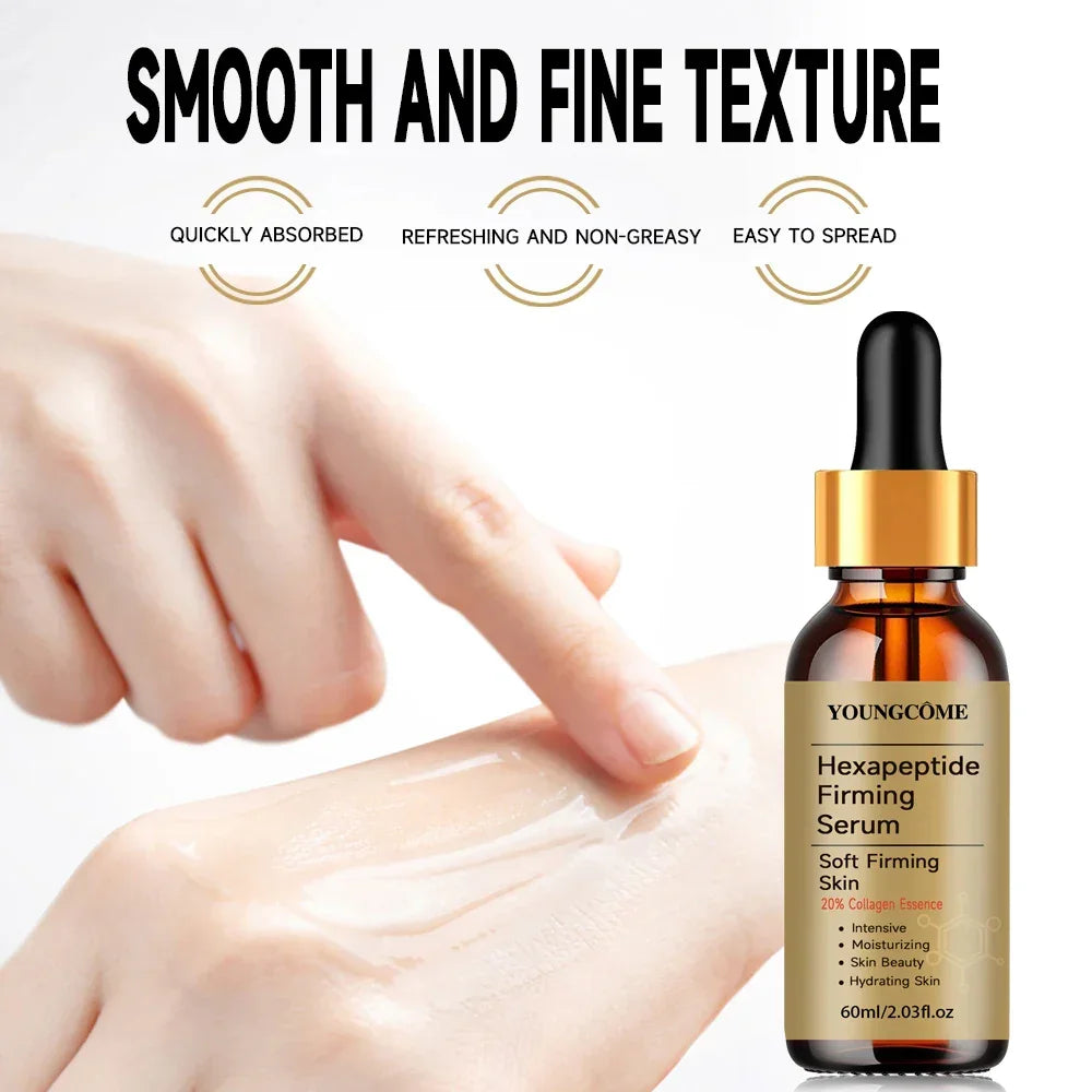 Facial Hexapeptide Anti-Wrinkle Liquid Moisturizing Firming Essence Bright Skin Dark Spot Corrector Face Whitening Serum 2025