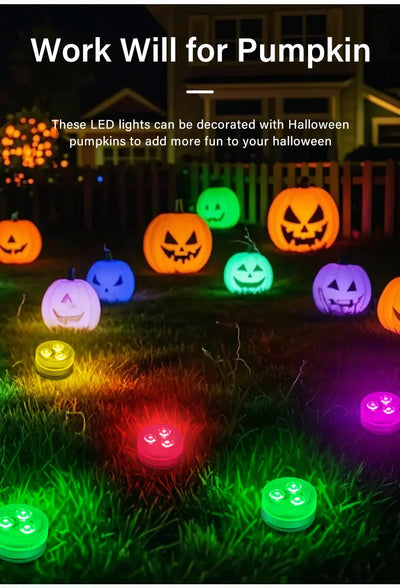 RGB LED Underwater Light With Remote Control Battery Powered 3LEDs Submersible Lamp Waterproof For Swimming Pool Garden Party