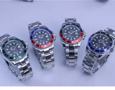 2025Advanced men's watches high-end products green water ghost quartz watches steel band waterproof luminous watches