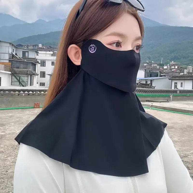 3D Ice Silk UPF50+ UV Protection Face Mask for Women Summer Outdoor Cycling Hiking 360° Face Neck Cover Cool Balaclava Scarf