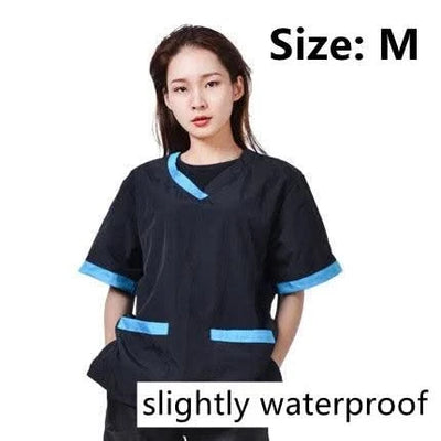 Summer Pet Groomer Uniforms Dog Grooming Clothing Pet Shop Work Clothes Hairdresser Short Sleeve Top Hair Salon Smock Anti Hair