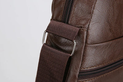 Men‘s PU Shoulder Bag Messenger Bag Casual Waterproof Nylon Zipper Pocket Handbag Fashion Tote Travel Male Crossbody Bags