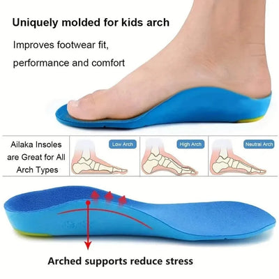 Kids Orthotics Flat Foot High Arch Support Orthopedic Insoles for Children Plantar Fasciitis Comfort Sports Running Shoes Pads