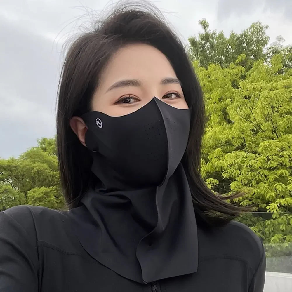 UPF50+ Sun Protection Mask Fashion 3D Ice Silk Anti-UV Neck Scarf Sunscree Dustproof Sunshade Face Mask Outdoor