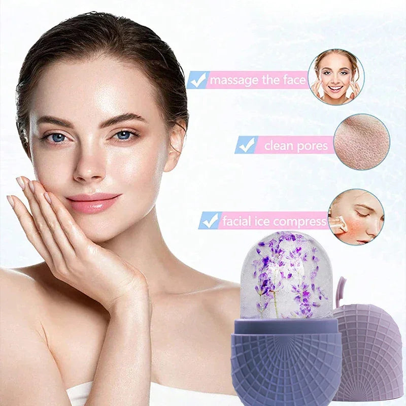 Face and Eye Ice Roller, Face Beauty Ice Roller, Facial Ice Massage Beauty Silicone, Reusable Leakproof Skin Care Tool