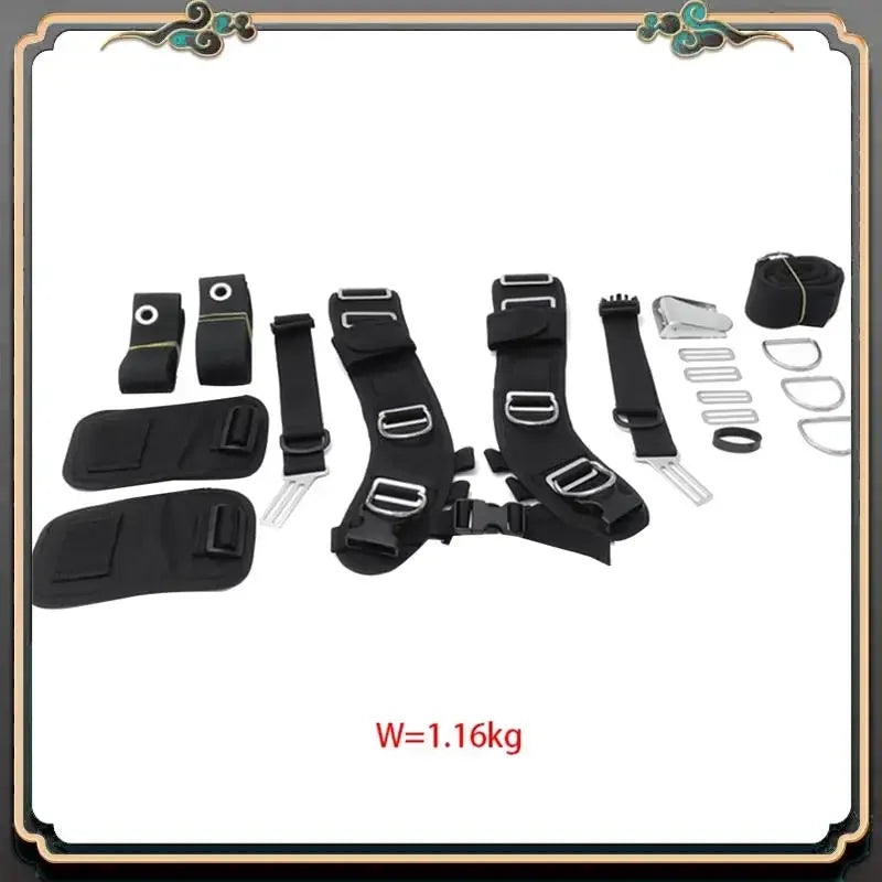 Premium Scuba Diving Harness System Back Plate Diving Bracket For Snorkeling Adjustable Shoulder Straps Quick Release Buckles