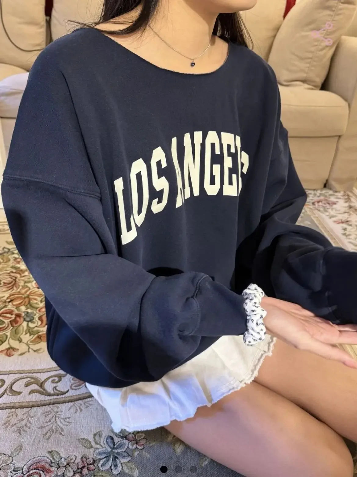 14 Print Oversized Sweatshirt For Women Sexy Scoop