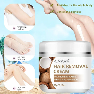 Fast Hair Removal Cream Painless Hair Growth Inhibitor Arm Armpit Legs Permanent Depilatory for Men Women Beauty Health Care