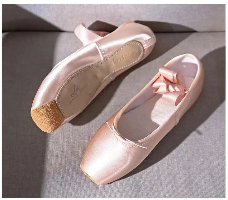 Women Professional Ballet Dance Shoes Child and Adult Ballet Pointe Dance Shoes with Ribbons Shoes Woman Zapatos Mujer Sneakers
