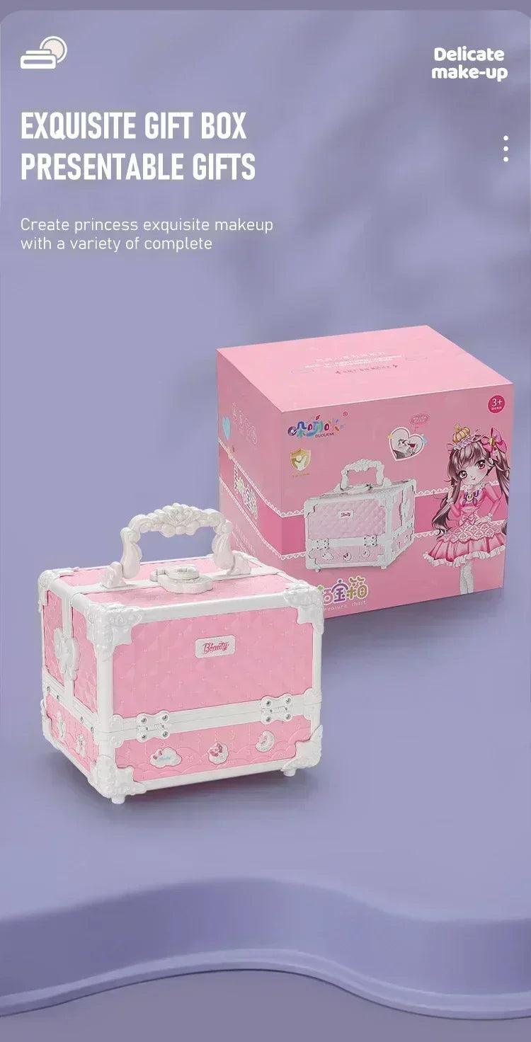 Kids makeup kit little girls 49 pcs washable real girl princess