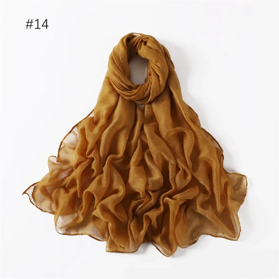 New Cotton Linen Scarf For Women Girls Students Autumn Classic Solid Color Scarves Retro Soft Foulard Viscose Female Wrap Shawls