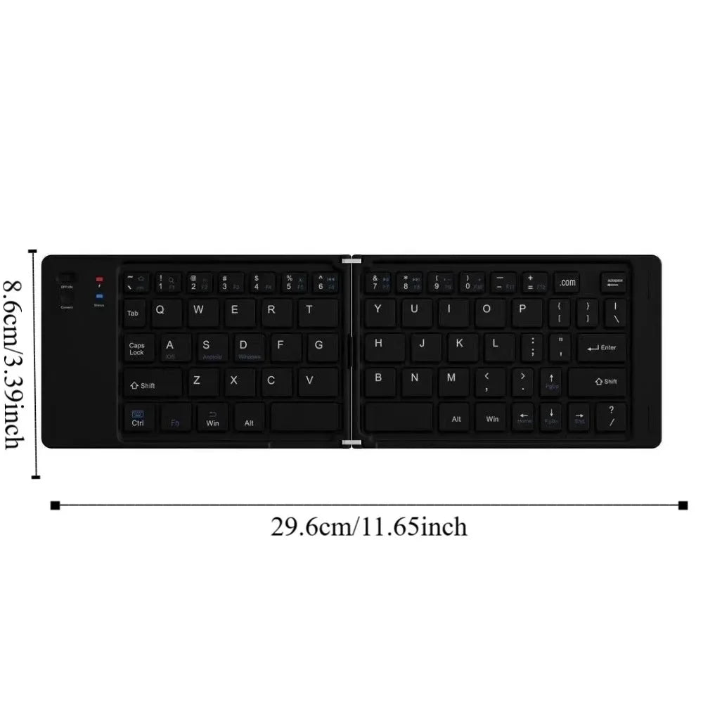 Mini Wireless Folding Keyboard Slim Design Lightweight Bluetooth Keyboard Universal Rechargeable Foldable Keyboard Notebook