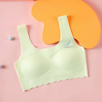 Girls Bra Breathable Sports Training Bras Teenagers  Seamless Underwear Solid Color Crop Tops  Big Children's Tank Top