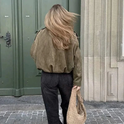 Women's Bomber Jackets Coats Loose Coats Vintage Female Outerwear Chic Tops