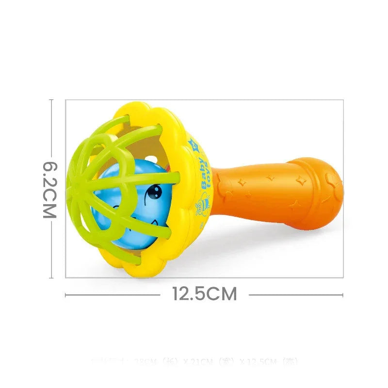 ASWJ Soft Baby Grasping Ball Rattles with Bell Ball Early Education Educational Sensory Toy Newborn Gift Random Color