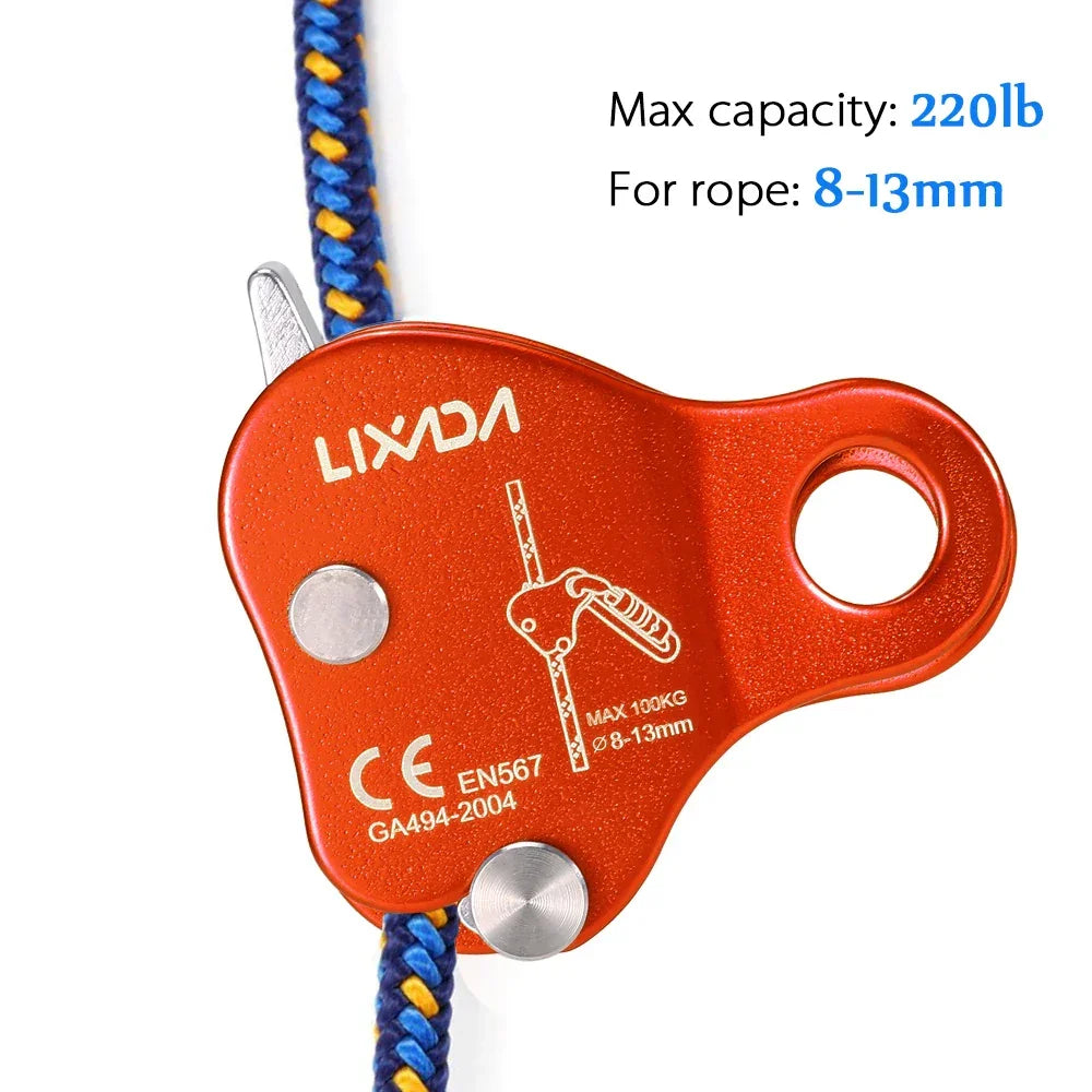Climbing Ascender Arborist Climbing Rope Protection Belay Device Grip Outdoor Climbing Rigging 8-13MM Rope Mountain Climbing