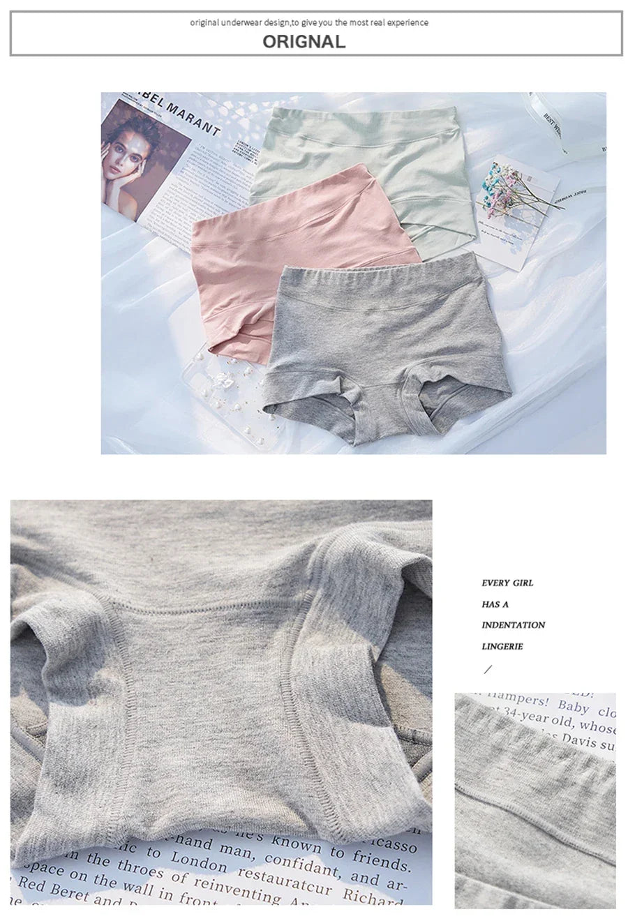 New Women Panties Cotton Seamless Sports Boxers Underwear Female Solid Color Briefs Cozy Lingerie Intimate Underpants M-XXL