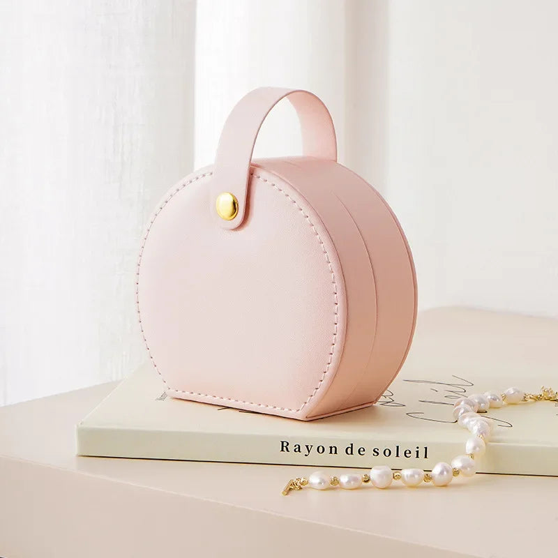 Mini Jewelry Organizer Display Travel Jewelry Case Boxes Earrings Necklace Ring Portable Handbag Jewelry Box Leather Storage