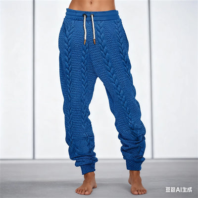 Men's Jacquard Trousers for Autumn & Winter, Soft Comfortable Casual Sportswear Pants Fashionable Street Business Attire for Men