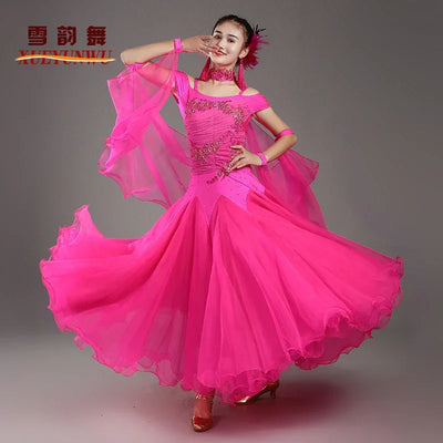 2025 Newest Woman Ballroom Dance Competition Dress Dance Ballroom Waltz Standard Dance Dress Women Ballroom Dress 009