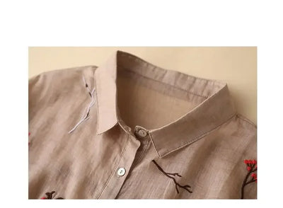 Seven Point Cotton Linen Top For Women