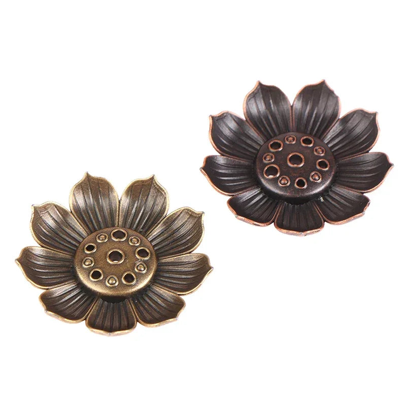 Buddhism Lotus Line Incense Holder Plate Alloy Incense Burner Temples Yoga Studios Home Decoration