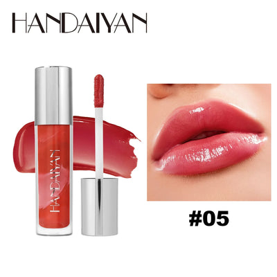 Long Lasting Lip Gloss Vitamin E Infused Plumping Glaze Hydrating Nude Color Liquid Balm Glossy Makeup Shine