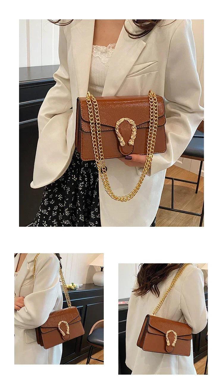 Luxury brand leather handbag for women elegant classic popular ladies shoulder bag by famous designer modern