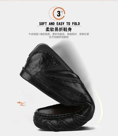 Autumn Shoes for Men Leather Casual Shoes Luxury Italian Men's Loafers Moccasins Breathable Black Versatile Driving Shoes 2024