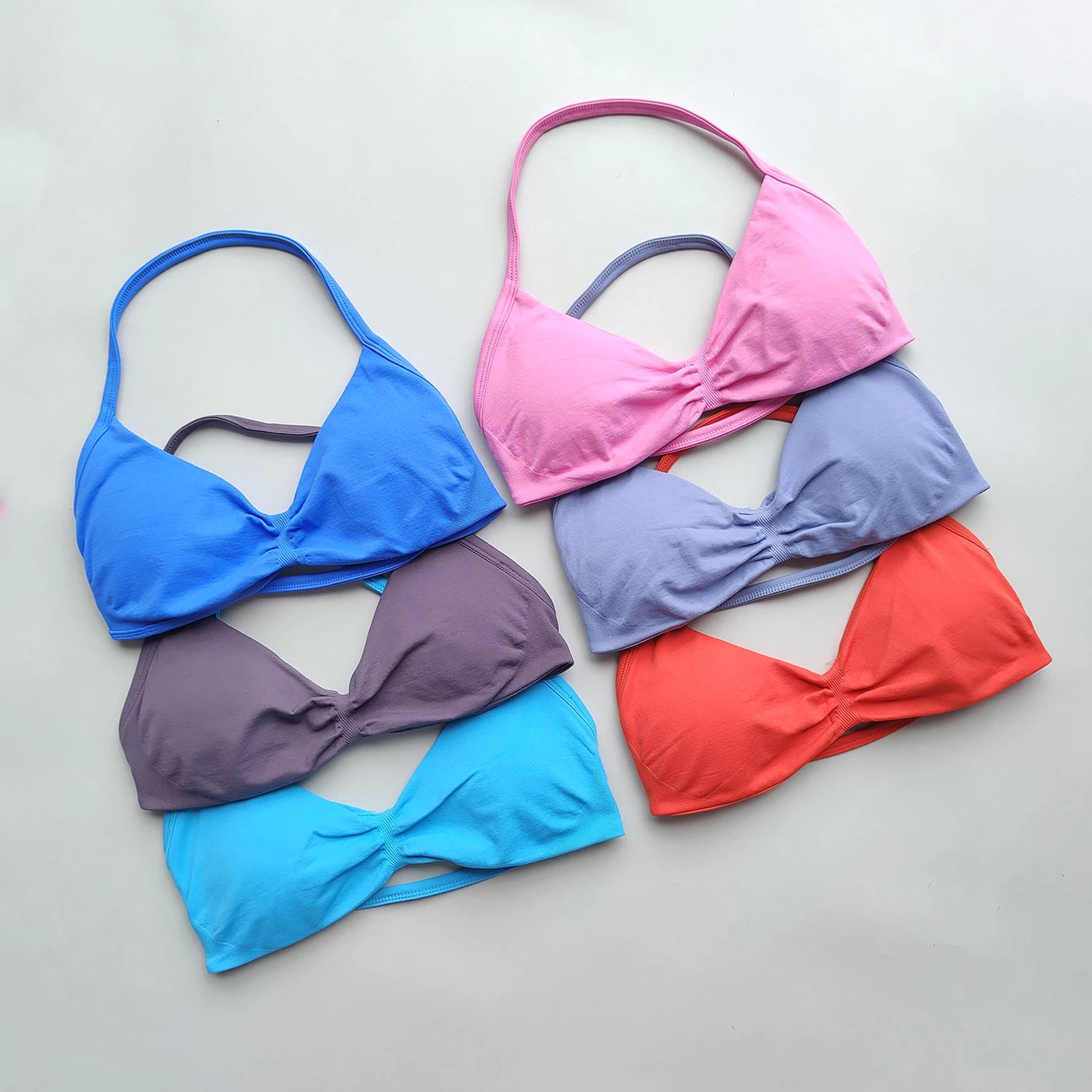 ARFTE Sports Bra Strappy Backless Yoga Gym Bra Removable Cups Women Workout Clothing Gym Top Halter Sport Bras