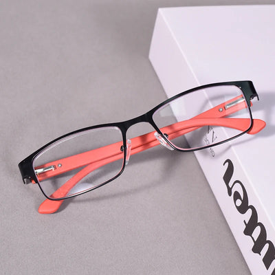 Blue Light Blocking Reading Glasses Men Computer Readers Metal Frame with Spring Hinge Square Frame For Men Women+100+150+200