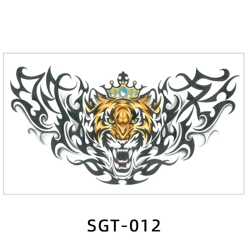 Temporary Tattoos Men Shoulder Tattoos Large Chest Body Sexy Tattoo Sticker Waterproof Tatoo Fake Make Up Pattern Stickers