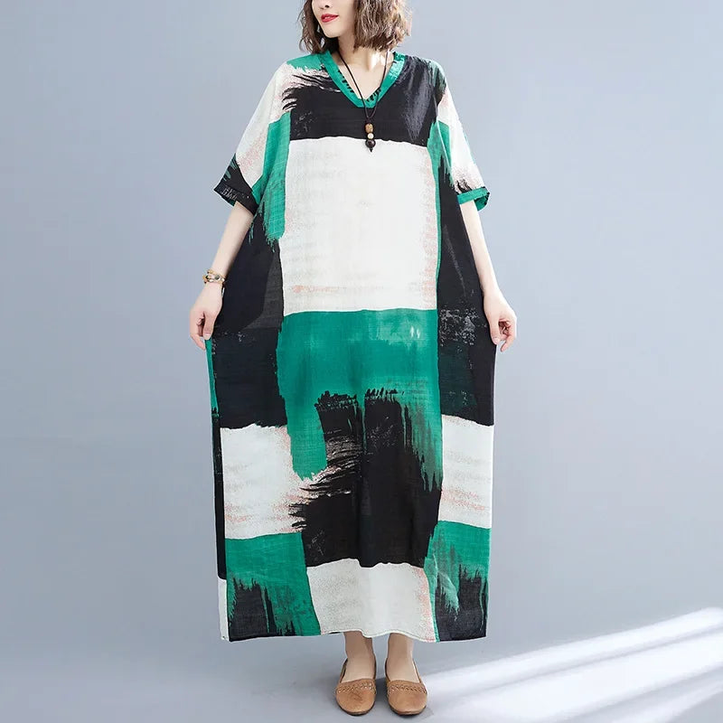 Summer Dress for Women Clothing Streetwear Ethnic Style Bohemian Beach Vintage Clothes Casual Fashion Harajuku Loose Streetwear