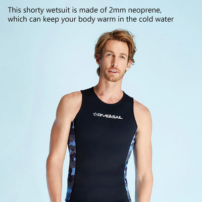 Men Wetsuit Vest Surfing  Water Sports Swimsui Vest Diving Sleeveless Vest for Canoeing Swimming Men Swimsui Vest