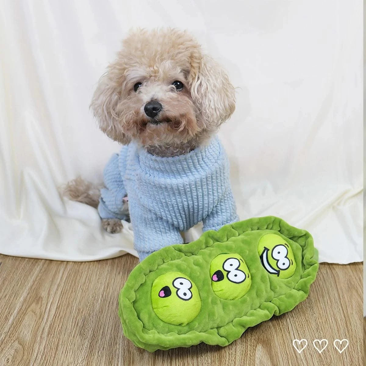 Pet Dog Snack Hiding Toys Relieve Boredom Interactive Doll  Pea Pods Sets Throwing Chasing Plush Toy Slow Food Smelling Pet Ball