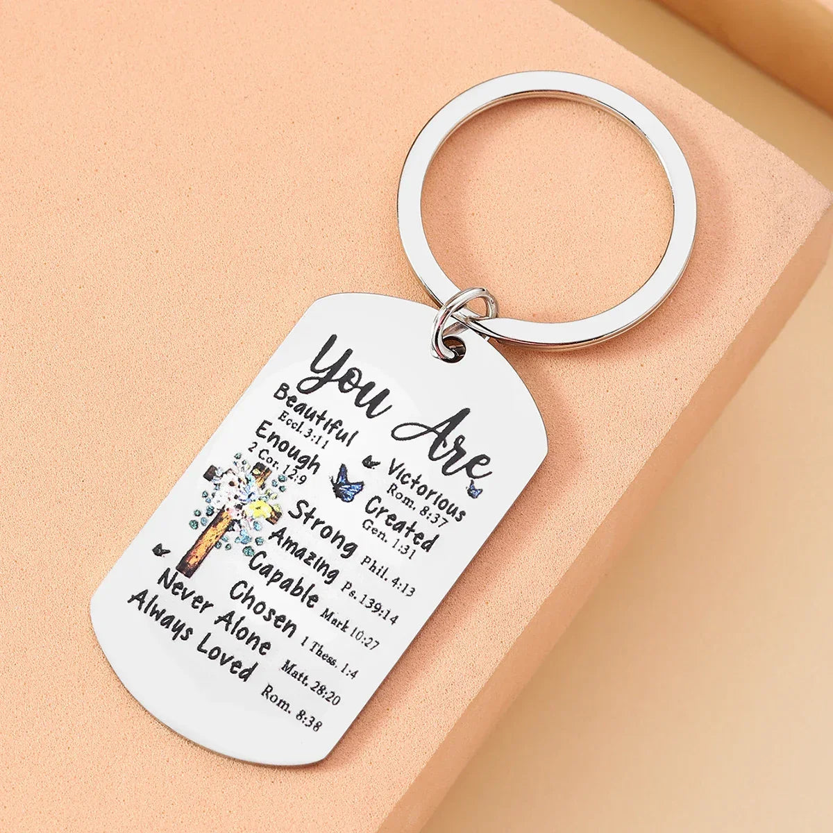 1Pc Christian Gifts for Women Friendship Gifts for Women Friends Female Besties Inspirational Christian Keychain for Best Friend