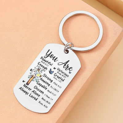 1Pc Christian Gifts for Women Friendship Gifts for Women Friends Female Besties Inspirational Christian Keychain for Best Friend