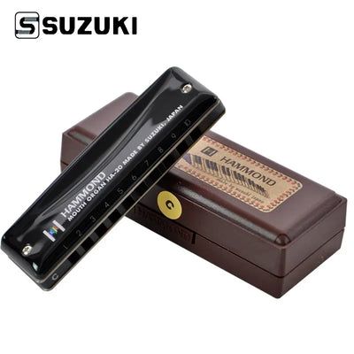[12 Keys] Suzuki Diatonic Harmonica 1072 New Silver FolkMaster Gaita Standard 10 Hole Diatonic Harmonica Beginner Blues Harp