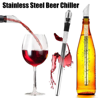 Rapid Iceless Wine Chilling Rod Stainless Steel Cooler Ice Chil Bar Wine Cooler Set Wine Bottle Cooler Stick Aerator Pourer
