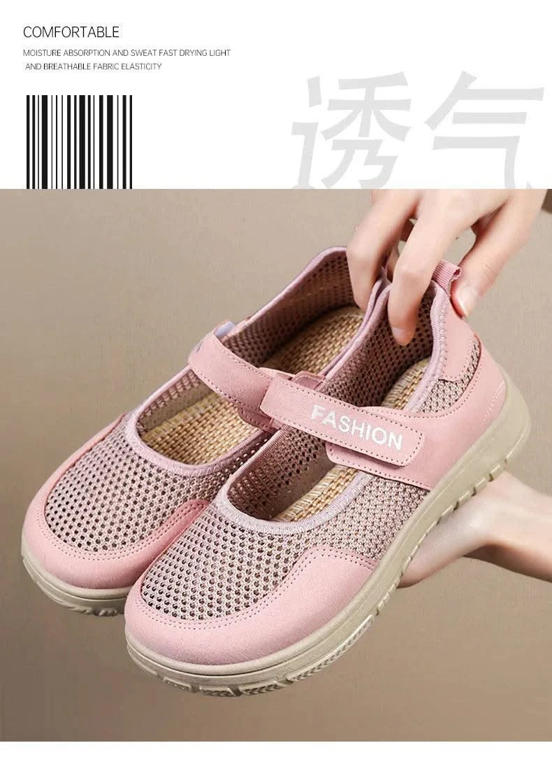 Women's Plus Size Wide Width Sandals Soft Sole Comfortable Mom Shoes Breathable Fabric Spring No Slip Chubby Feet Casual Walking