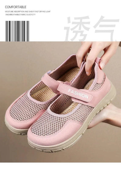 Women's Plus Size Wide Width Sandals Soft Sole Comfortable Mom Shoes Breathable Fabric Spring No Slip Chubby Feet Casual Walking