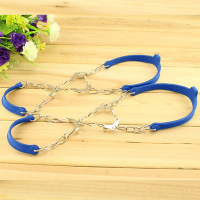 1Pair Anti Slip Ice Gripper Climbing Crampons 6 Teeth Steel Ice Grips Snow Walking Shoes Spikes Cleats Chain Claws Boots Cover