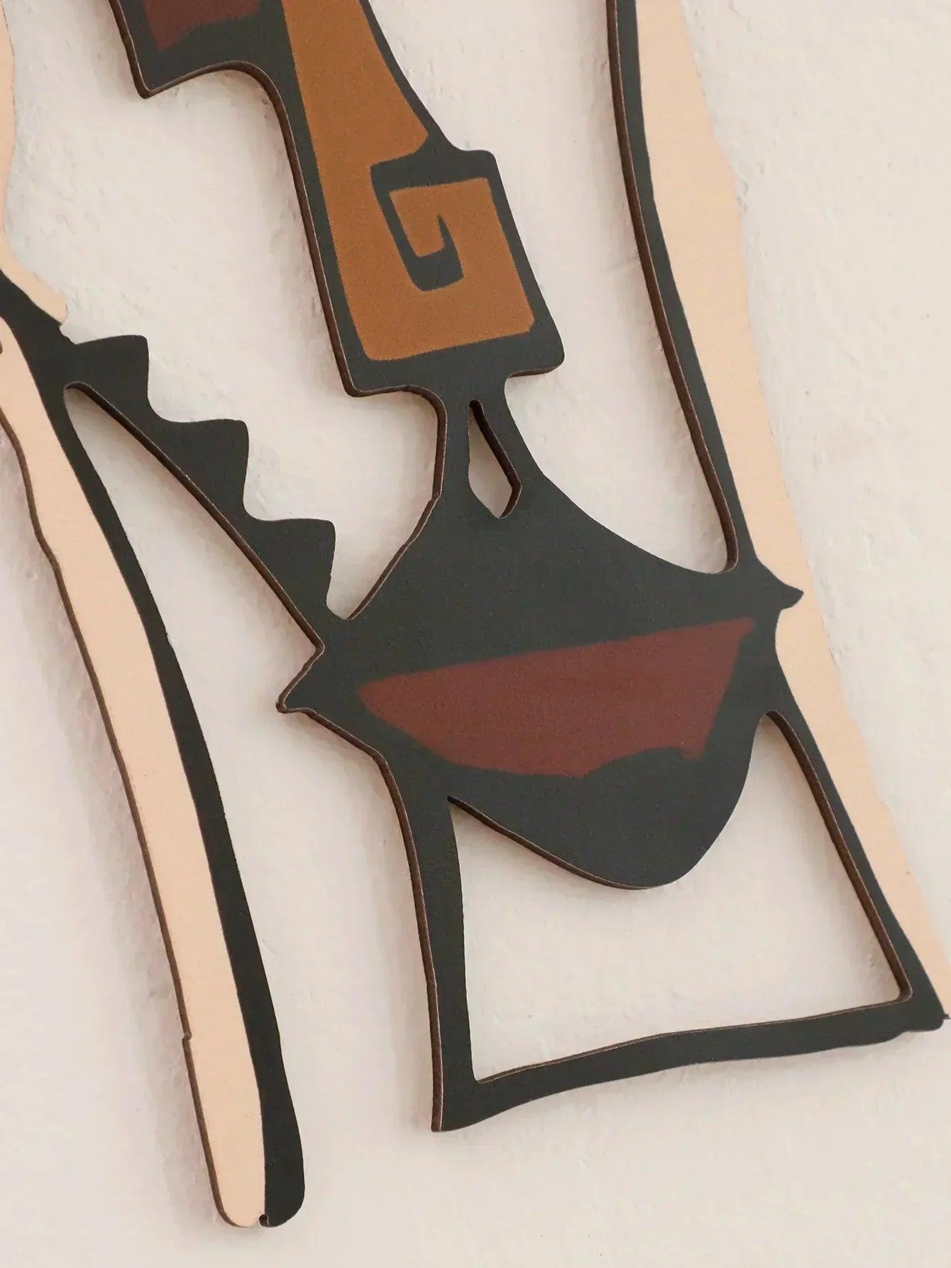 Abstract face wall hanging wooden decor home and office decorative for living room bedroom hallway crafts gift