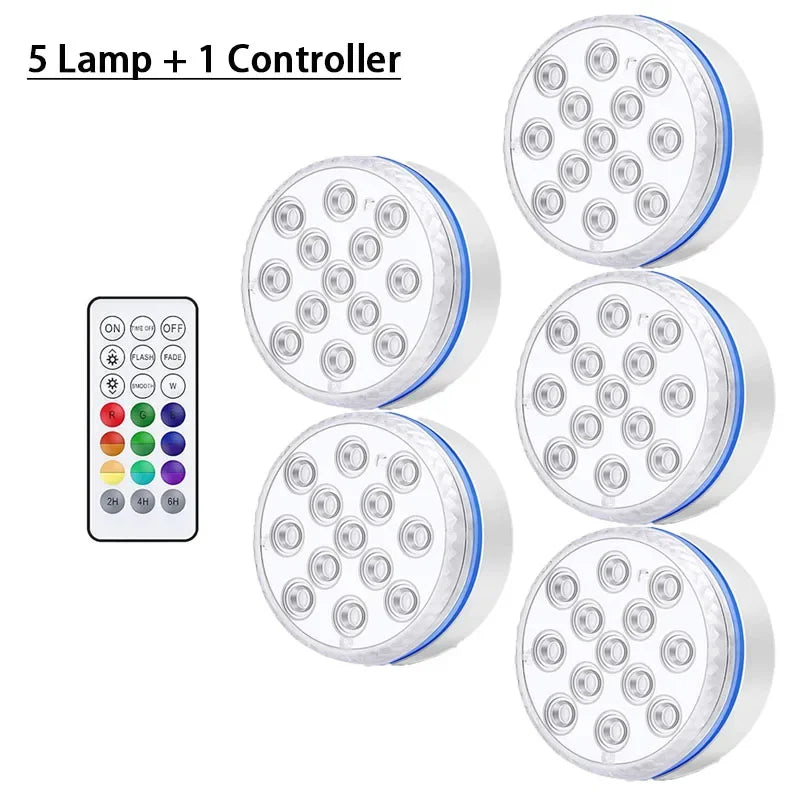 13LEDs Pool Light Underwater Swimming Pool Lighting Updated Submersible Light IP68 Outdoor Spotlight for Aquarium Fish Tank Pond