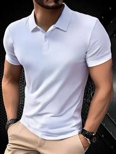Men's Short Sleeve Polo Shirt Summe Button Classic Fit Casual T-Shirts Oversize Pullover Shirts Man Solid Color Lightweight Tops