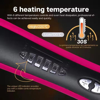 Hair & Beard Straightener Ionic Ceramic Hot Comb Electric Straighten Curling Hair Brush Negative Ion Anti-scalding Styling Tool