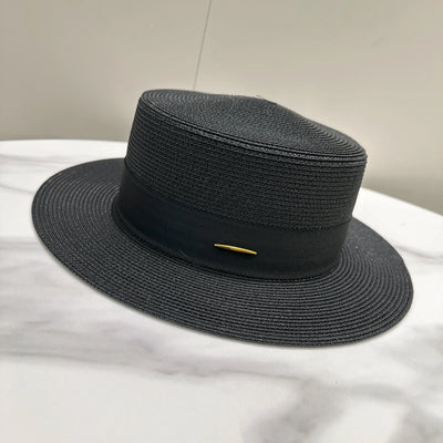 French Sunscreen Hat Women Summer Straw Hats Female Big Bim Flat Top Sunshade Cap Travel Beach Sun Visors Fisherman Cap