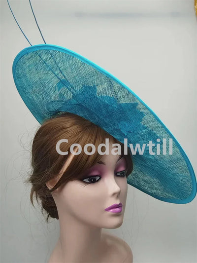 Royal Ascot Big Fascinator Hat Women Kentucky Derby Feather Large Hat Fascinator Party Wedding Headpiece Flower Church Chapeau