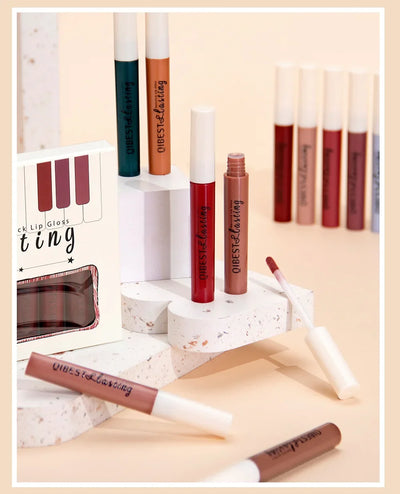 Luxury Matte Lip Gloss Set 12 Waterproof Shades Non Sticky Long Lasting Lipstick Kit For Daily Party Makeup